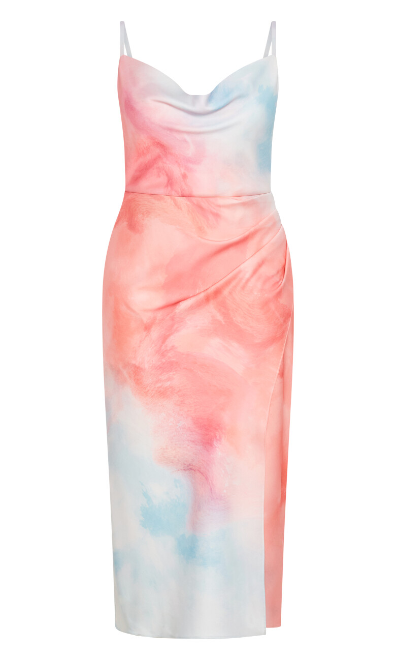 Mali Print Dress - coral