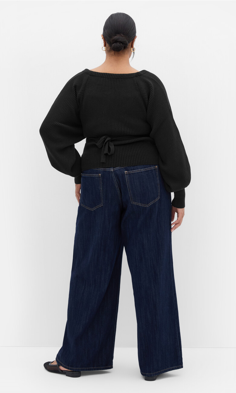 Cassie 2 Piece Cardigan Jumper - black