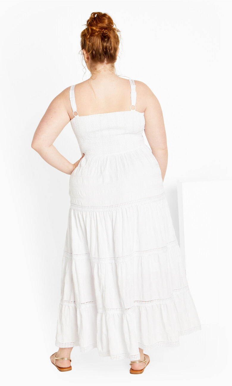 Dakota Crochet Maxi Dress - white