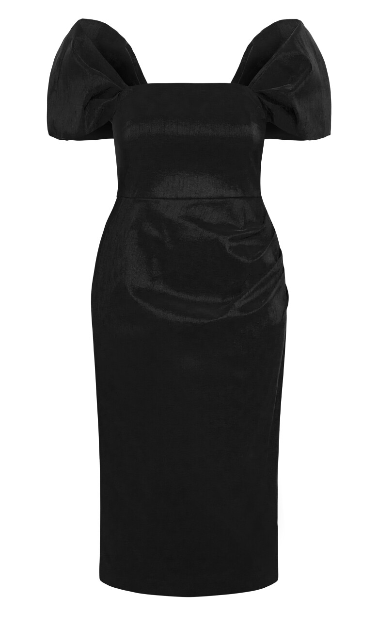 Elyse Off Shoulder Midi Dress - black