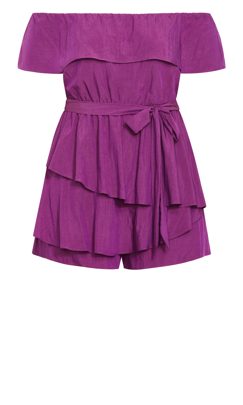 Kiki Ruffle On Off Shoulder Playsuit