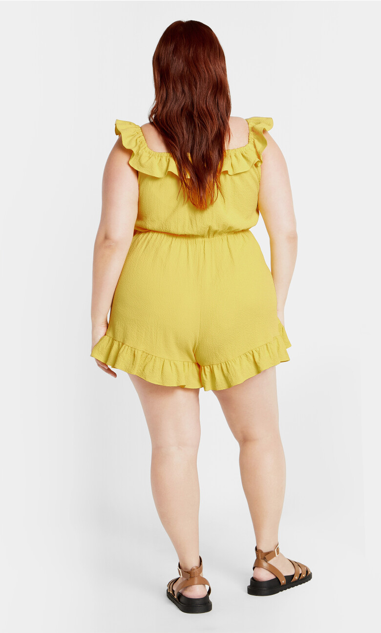 Christa Ruffle Mini Playsuit - buttercup