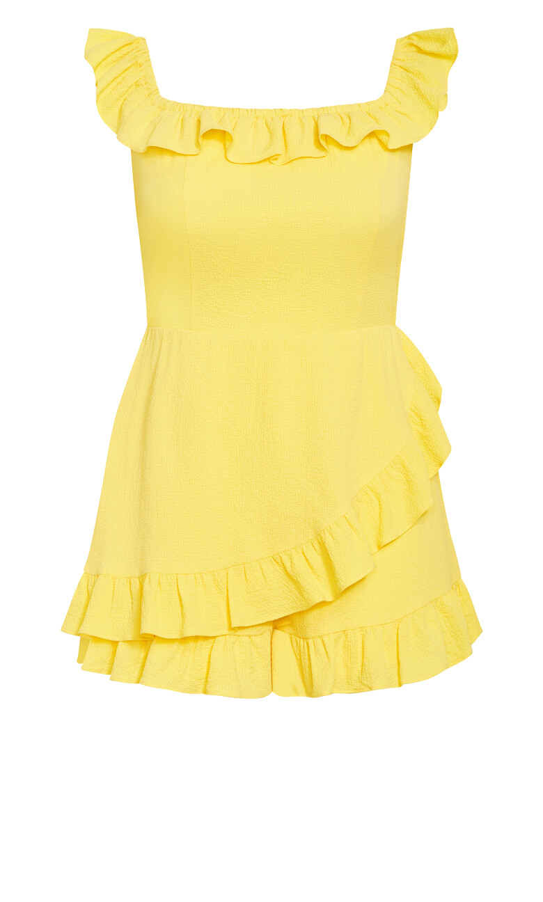 Christa Ruffle Mini Playsuit - buttercup