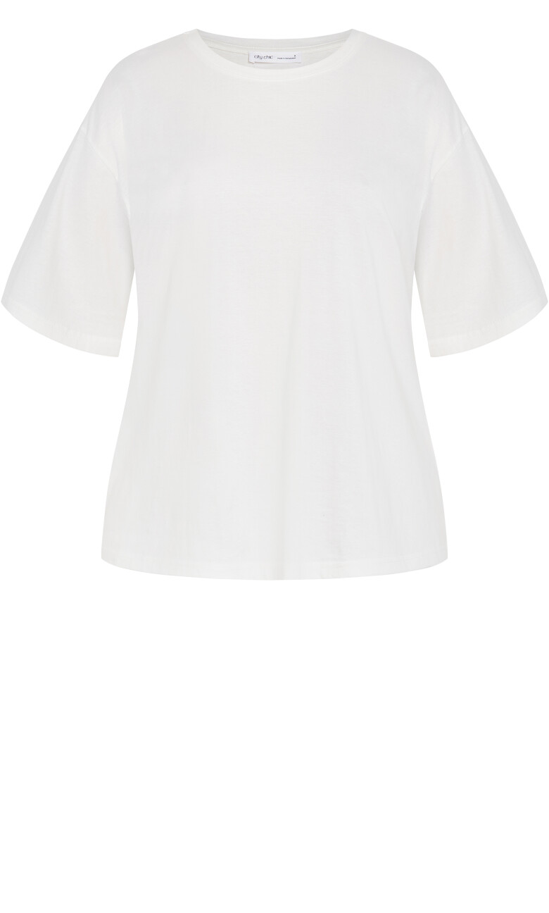 Oversized Crew Neck Tee - ivory