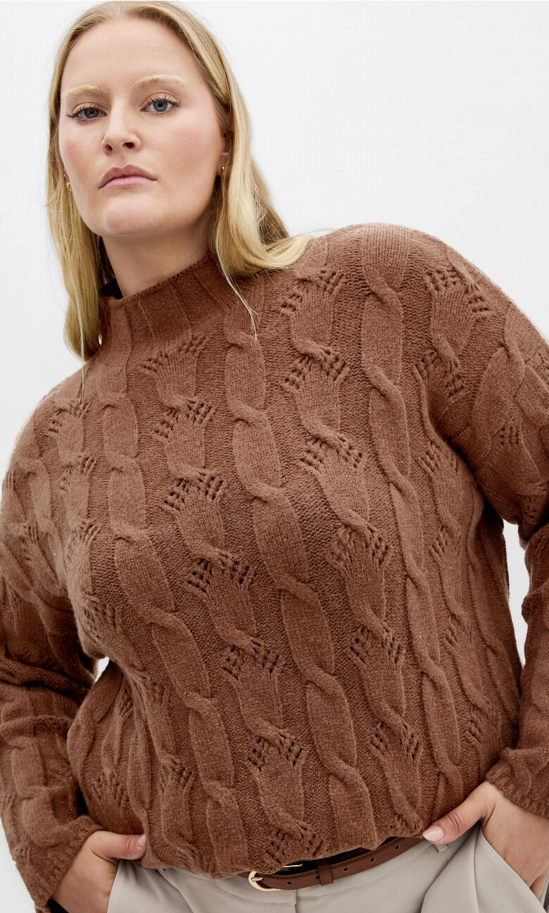 Iris Cable Jumper - chocolate