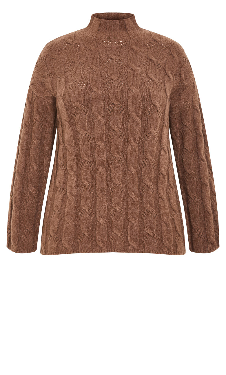 Iris Cable Jumper - chocolate