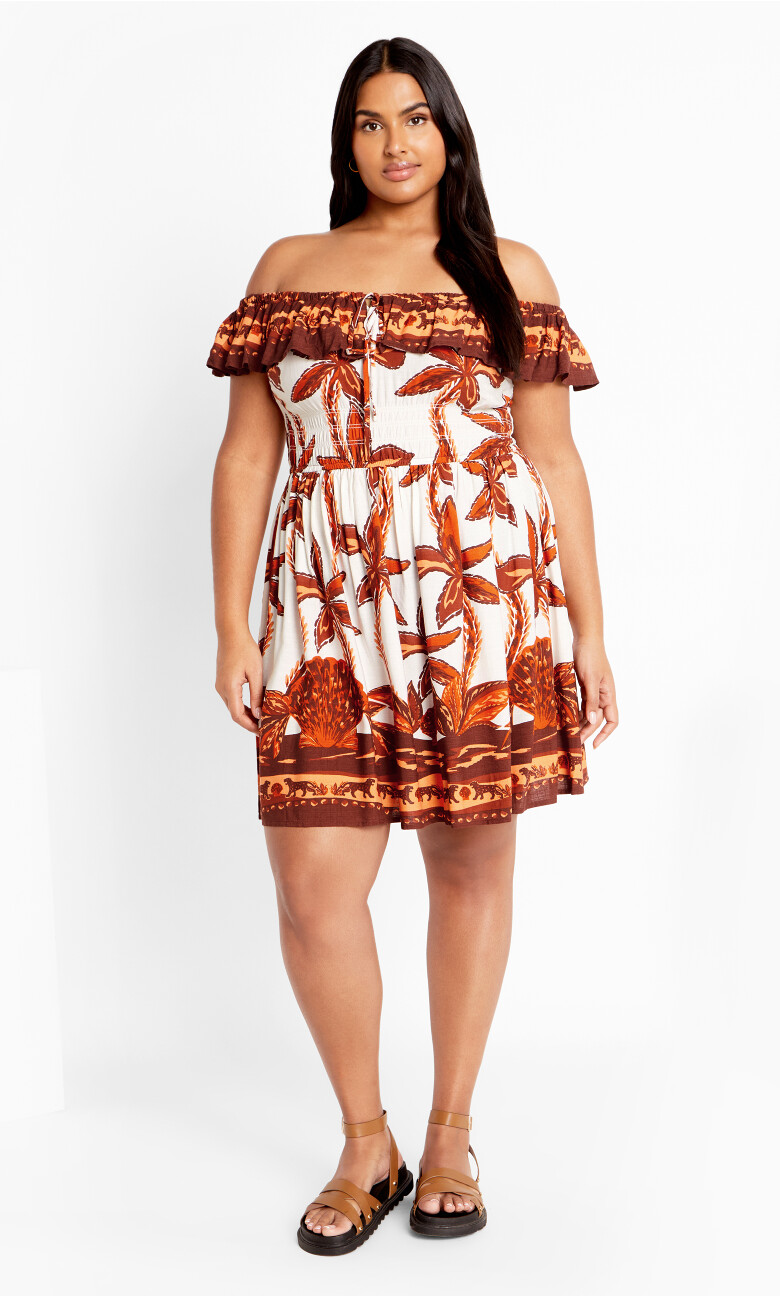 Tahitian Border Dress - black