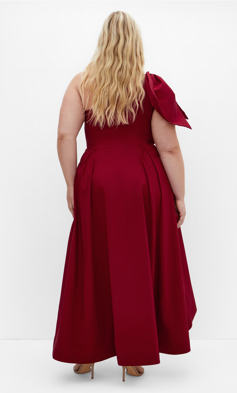 Captivate One Shoulder Hi-Lo Dress - true red