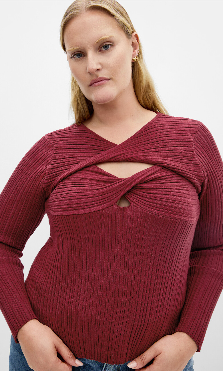 Kaleigh Knit Jumper - dark cherry