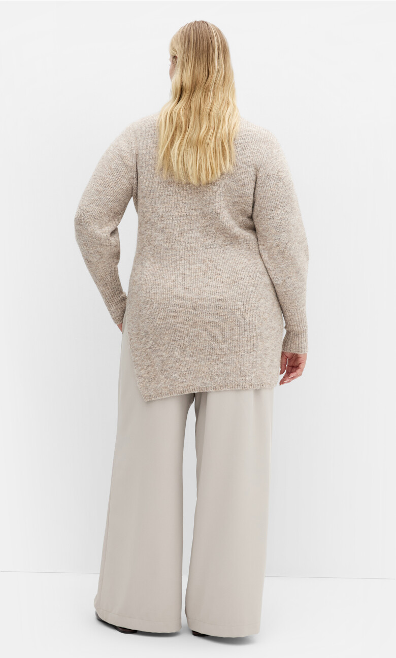 Longline Split Jumper - taupe