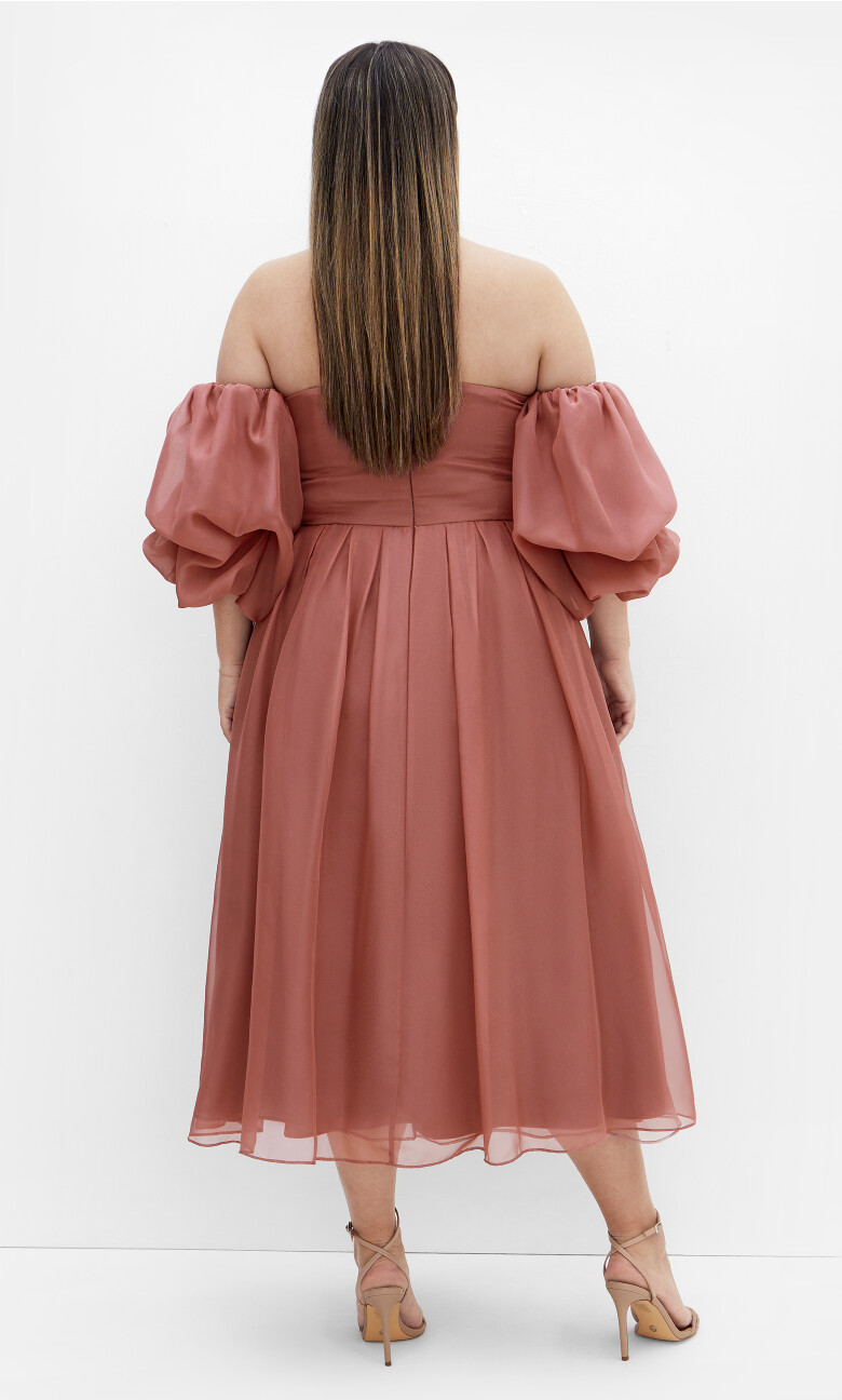 Taliyah Off Shoulder Dress - rose quartz