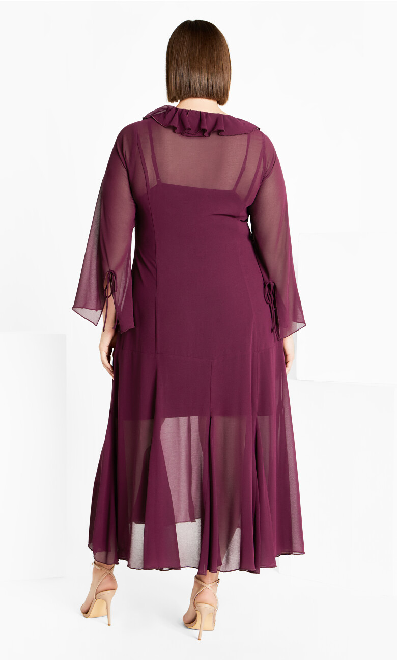 Vamp Chiffon Maxi Dress - plum