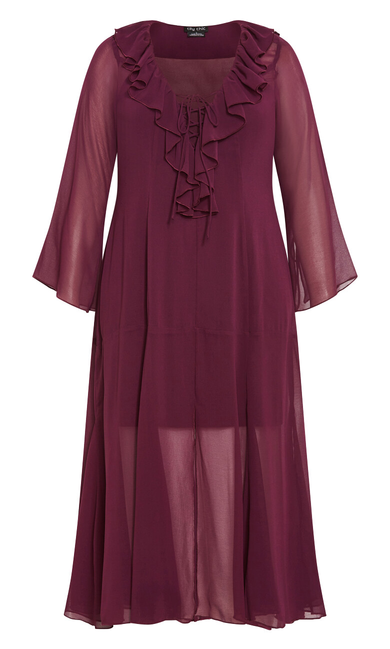 Vamp Chiffon Maxi Dress - plum