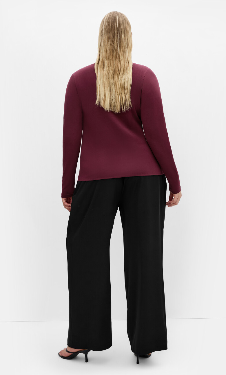 Annie V Neck Top - bordeaux