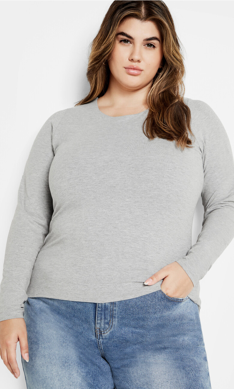 Noa Top - light grey marle