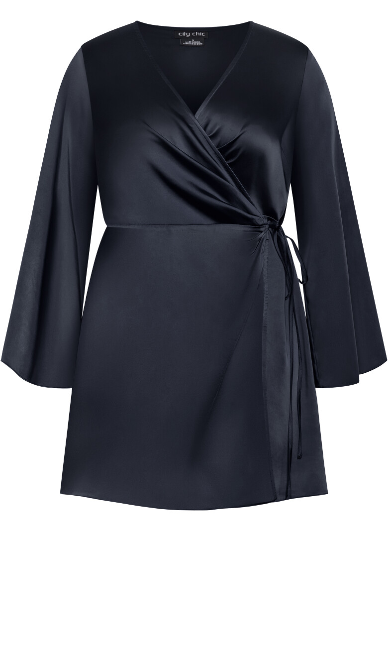 Jordyn V Neck Wrap Dress - navy