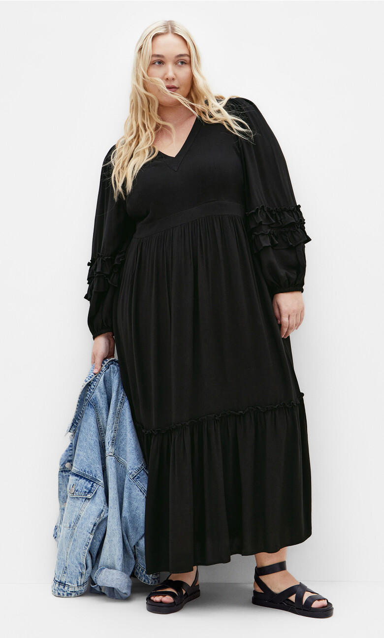 Malia Plain Maxi Dress - black