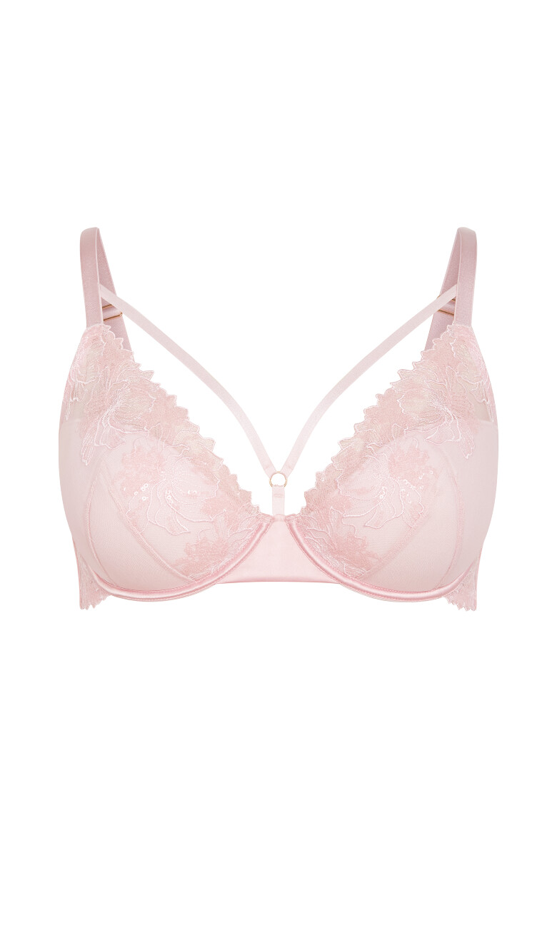Tara Plunge Contour Bra - pink icing