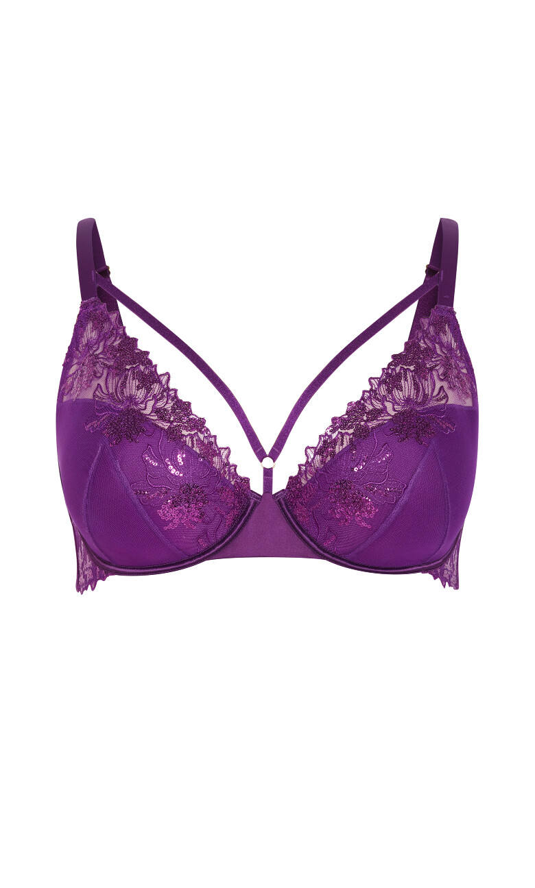Tara Plunge Contour Bra - royal purple