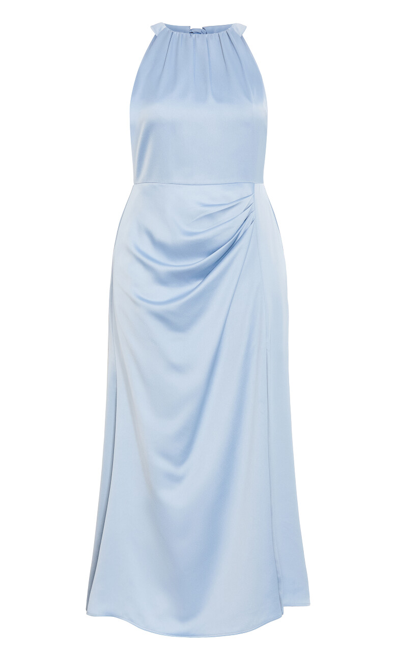Celina Halter Maxi Dress - dusty blue