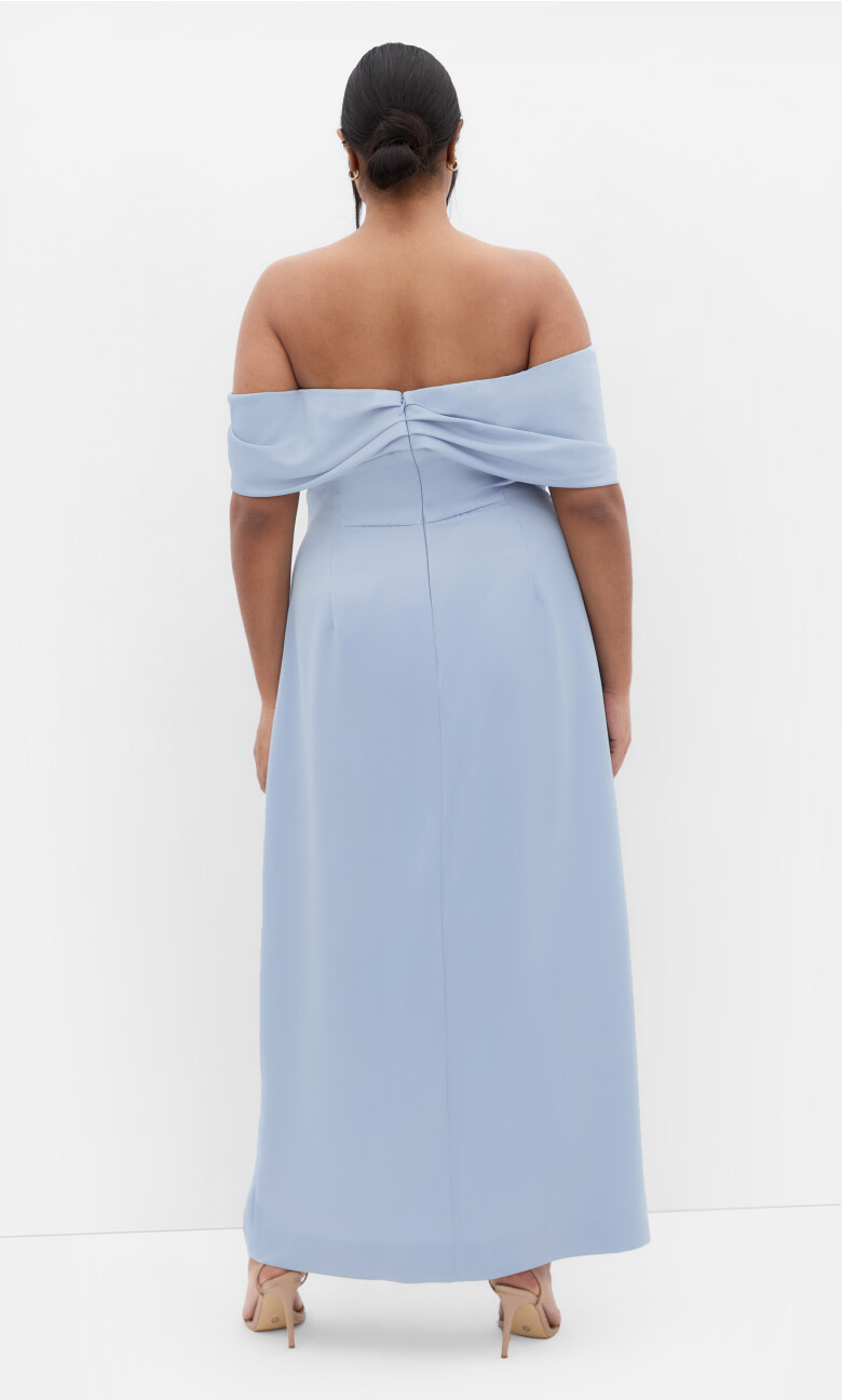 Paloma Off Shoulder Maxi Dress - dusty blue