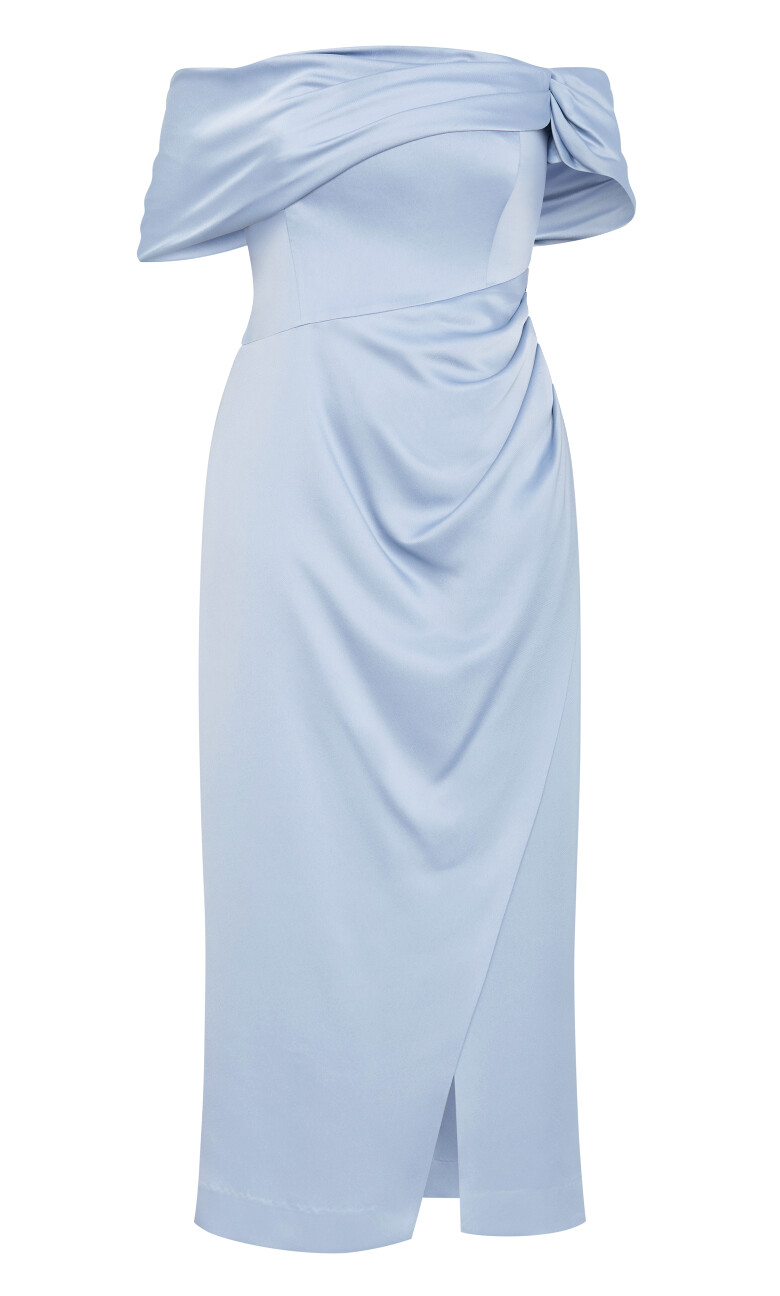 Paloma Off Shoulder Maxi Dress - dusty blue
