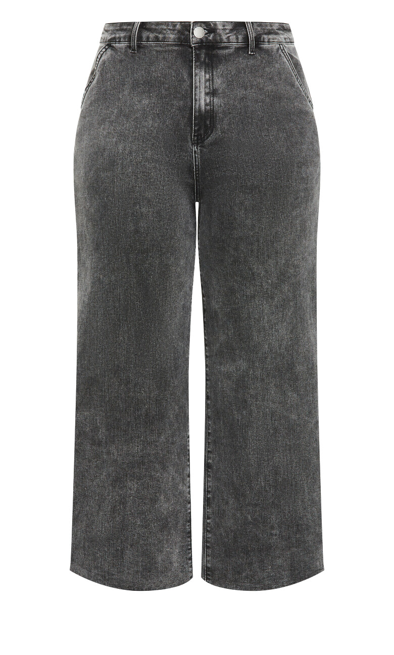 Harley Fit Avery Fray Wide Leg Jean - black wash