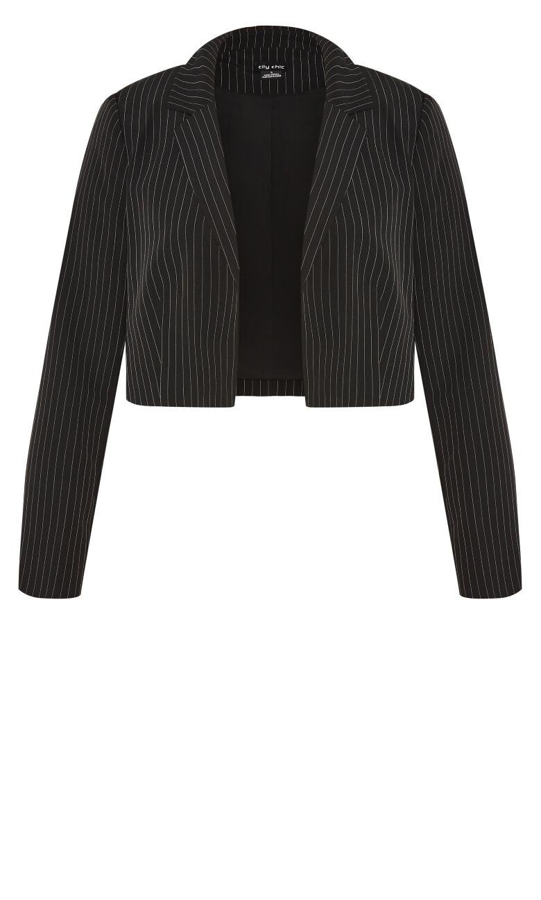 Payton Pinstripe Jacket - black