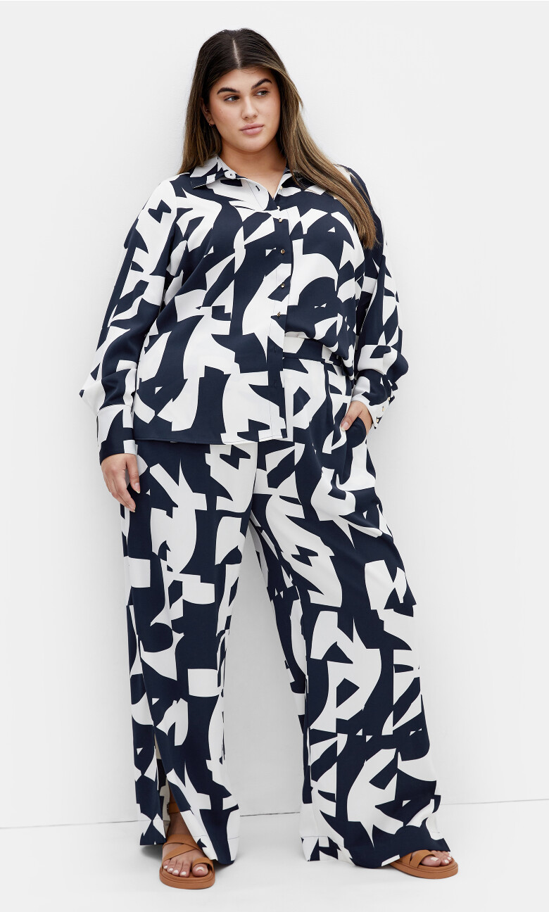 Enya Print Shirt - ivory