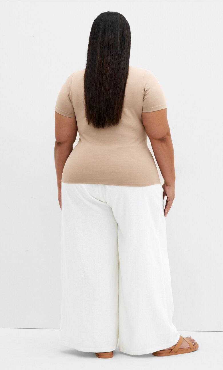 Anny V Neck Top - stone