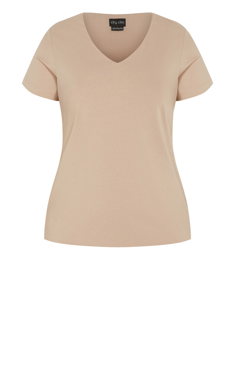 Anny V Neck Top - stone