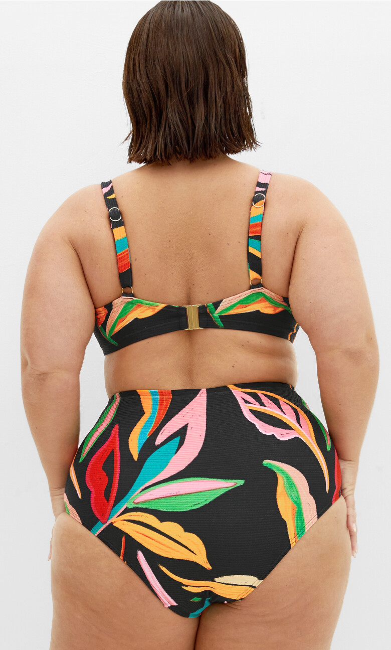 Maui Print Underwire Bikini Top - black print