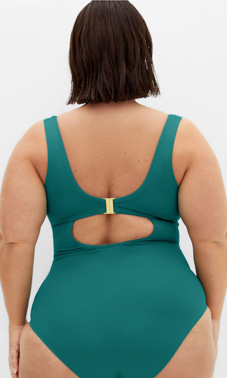 Sardinia Tie Front 1 Piece - emerald