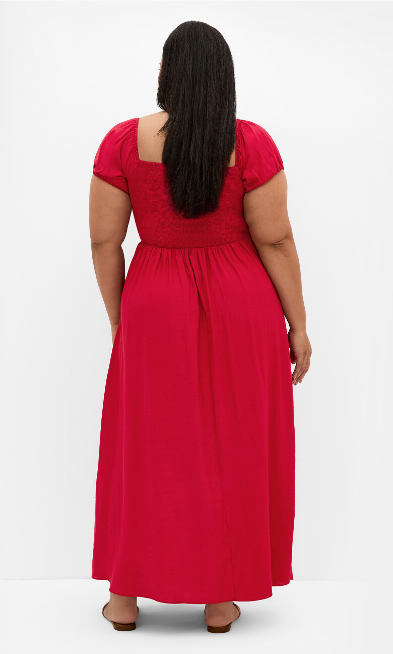 Abbigail Split Maxi Dress - crimson