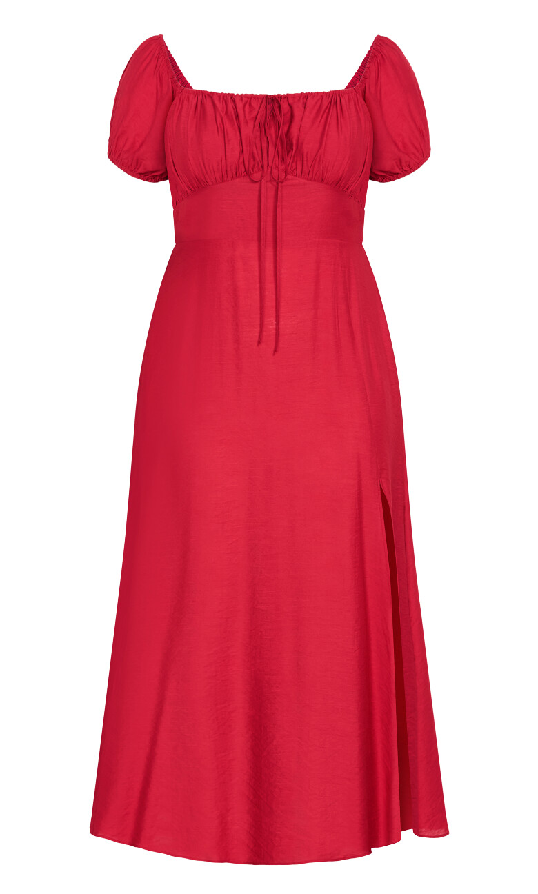 Abbigail Split Maxi Dress - crimson