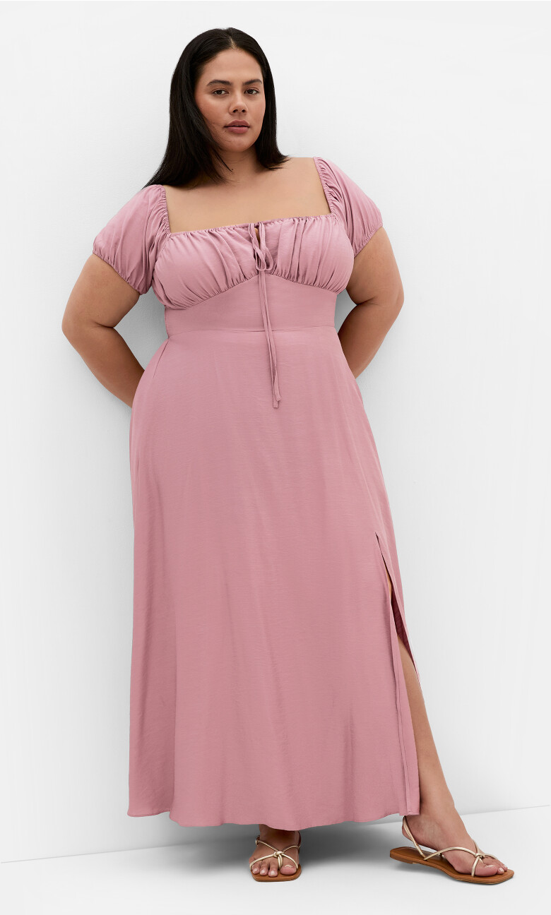 Abbigail Split Maxi Dress - roseberry