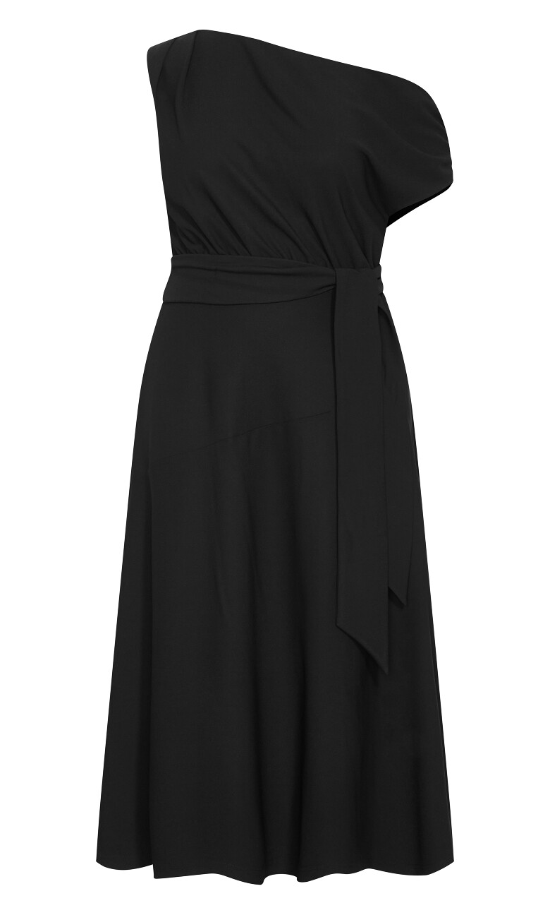Kate Off Shoulder Midi Dress - black