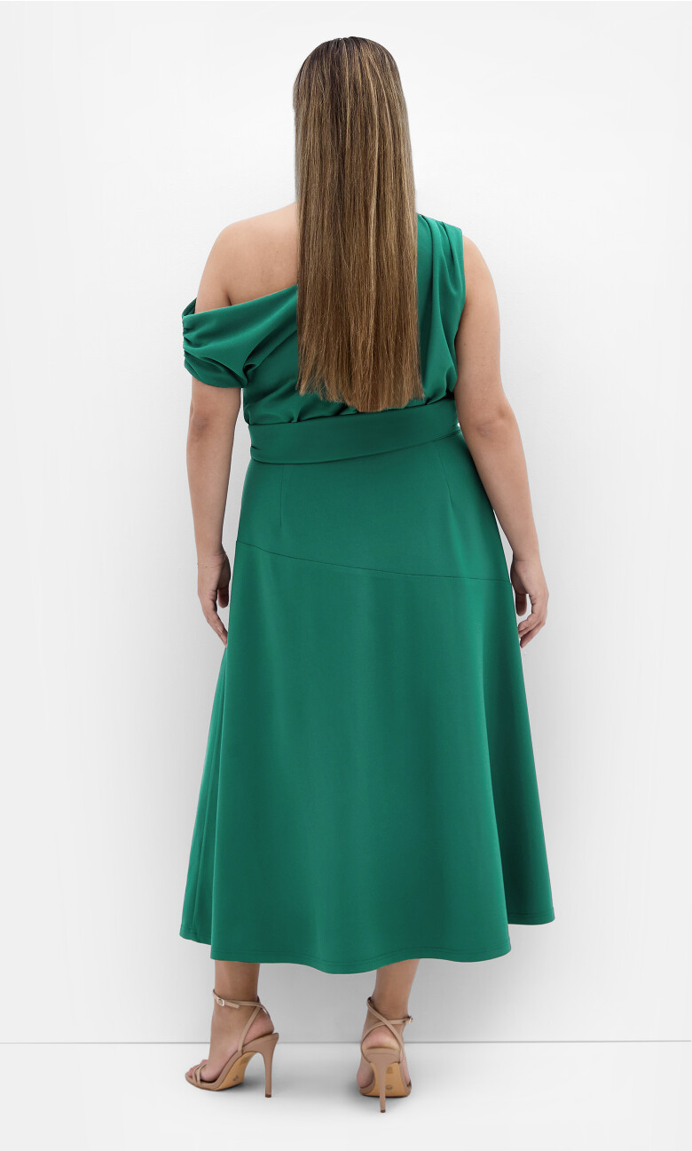 Kate Off Shoulder Midi Dress - jade
