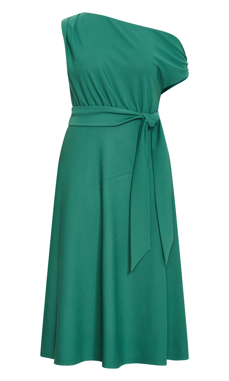 Kate Off Shoulder Midi Dress - jade