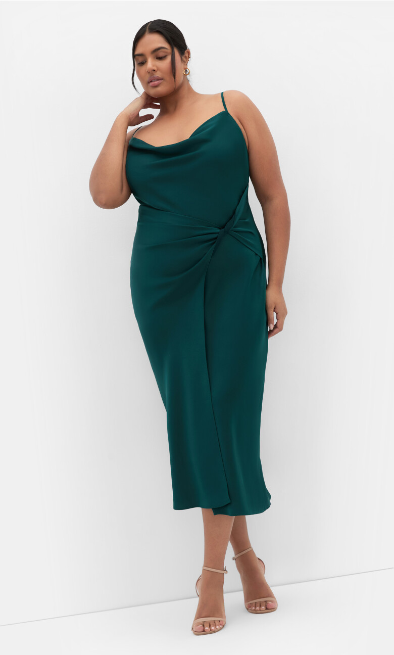 Plus Size Adelina Dress - Emerald
