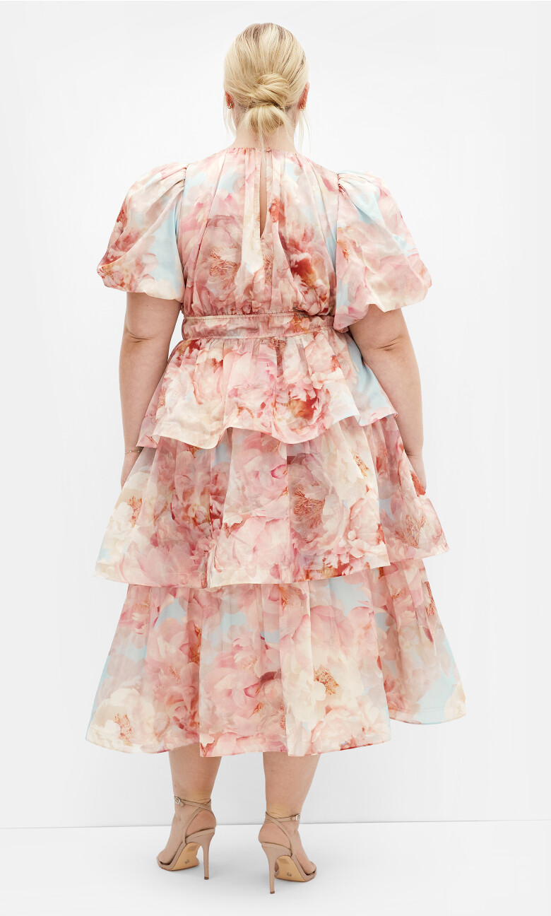 Heavenly Print Ruffle Maxi Dress - floral