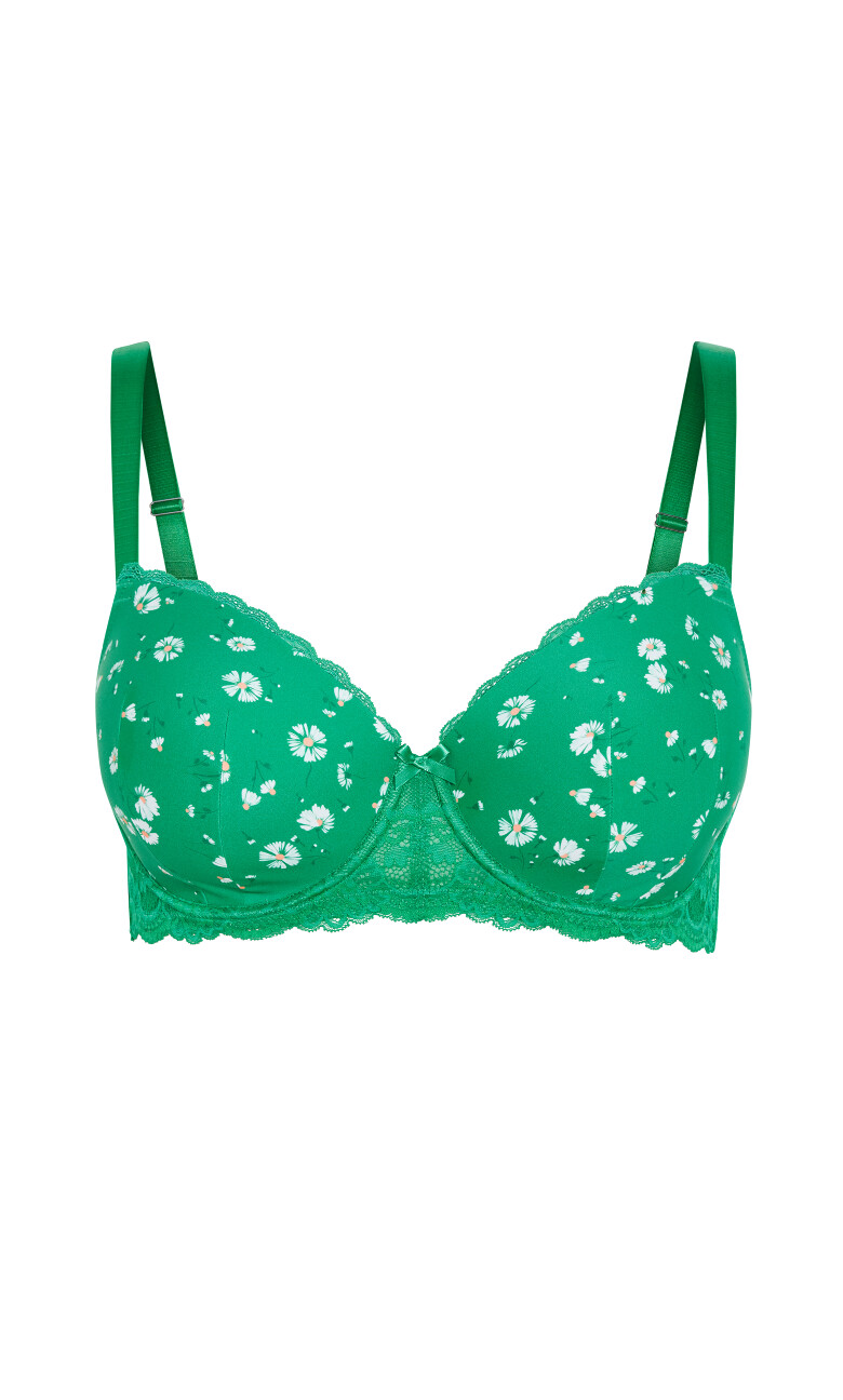 Hailey Contour Print Bra - green