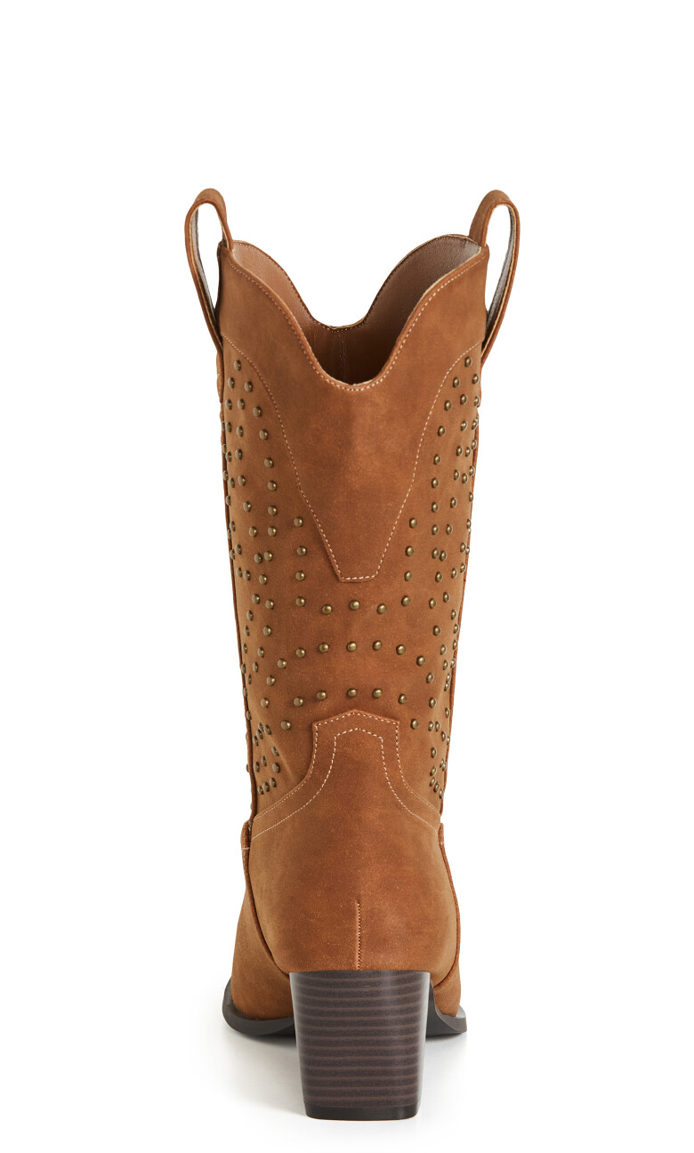 WIDE FIT Western Edge Boot - tan