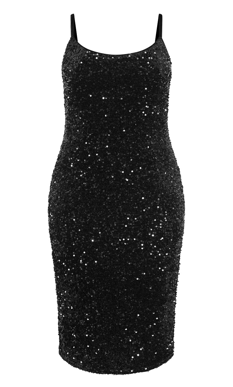 Sequin Solar Dress - black