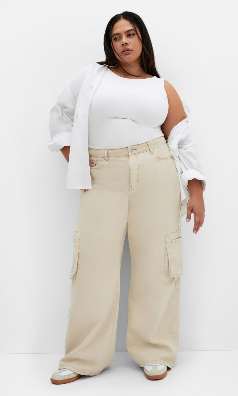 Clarence Cargo Denim Pant - ecru