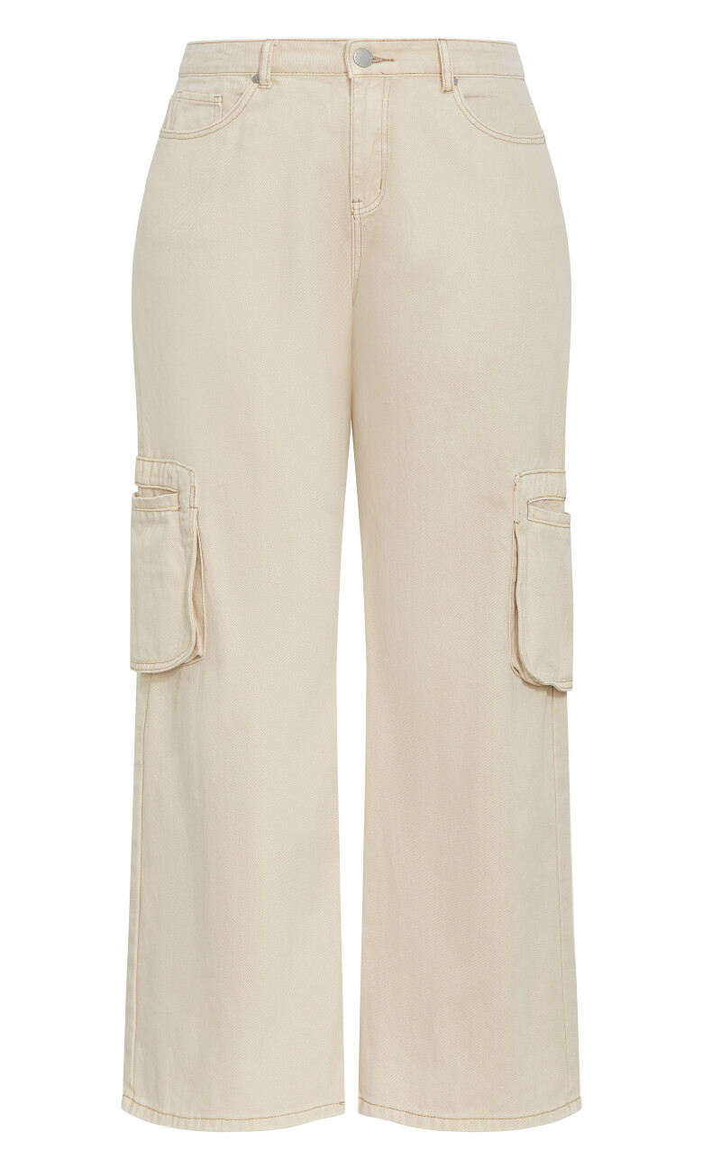 Clarence Cargo Denim Pant - ecru