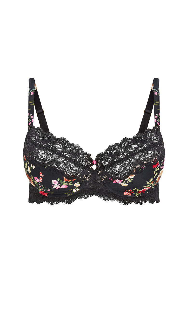 Arcadia Uplift Print Bra - black