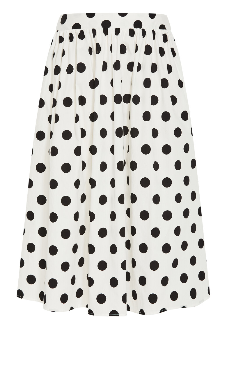 Alisha Spot Skirt - ivory