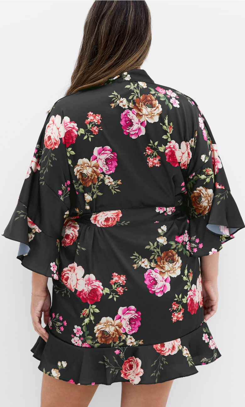 Arcadia Short Kimono - black
