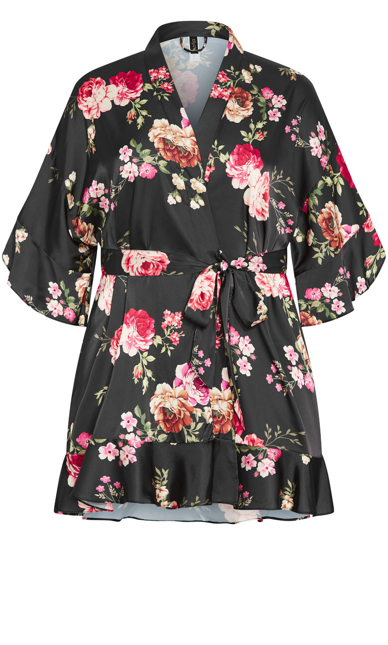 Arcadia Short Kimono - black
